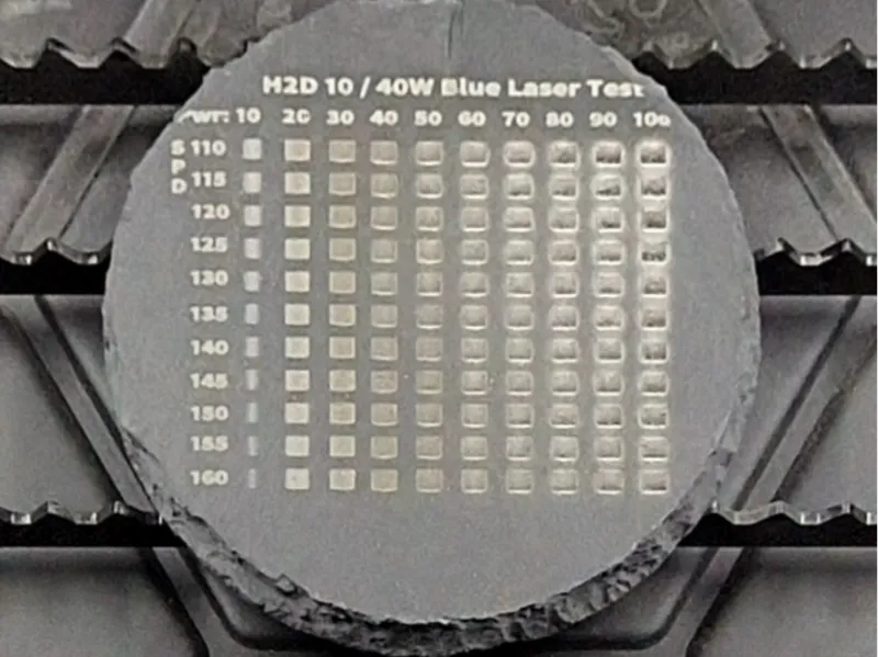 110-160mm/s H2D 10Wor40W Blue Laser Engraving Test
