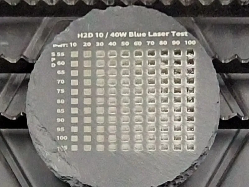 55-105mm/s H2D 10Wor40W Blue Laser Engraving Test