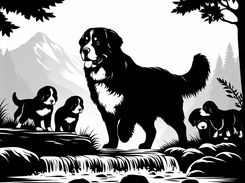 Bernese dogs in nature