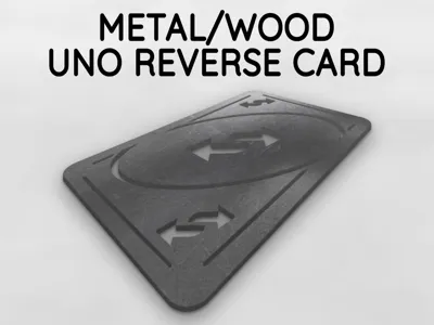 Metal/Wood Uno Reverse Card