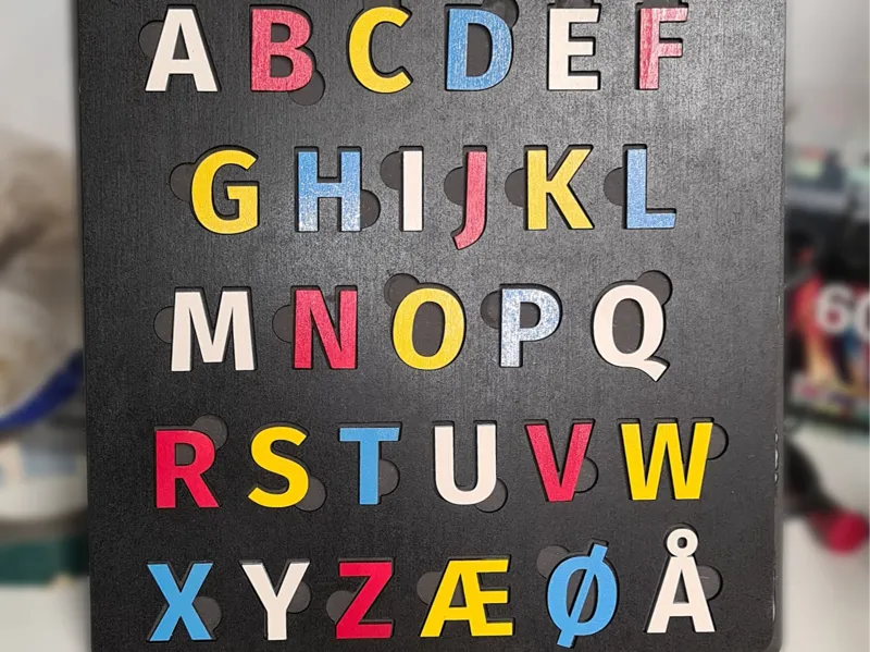 Alphabet puzzle (Norwegian and Danish)