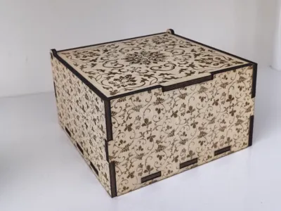 Intricately Laser-Cut 3D Wooden Box