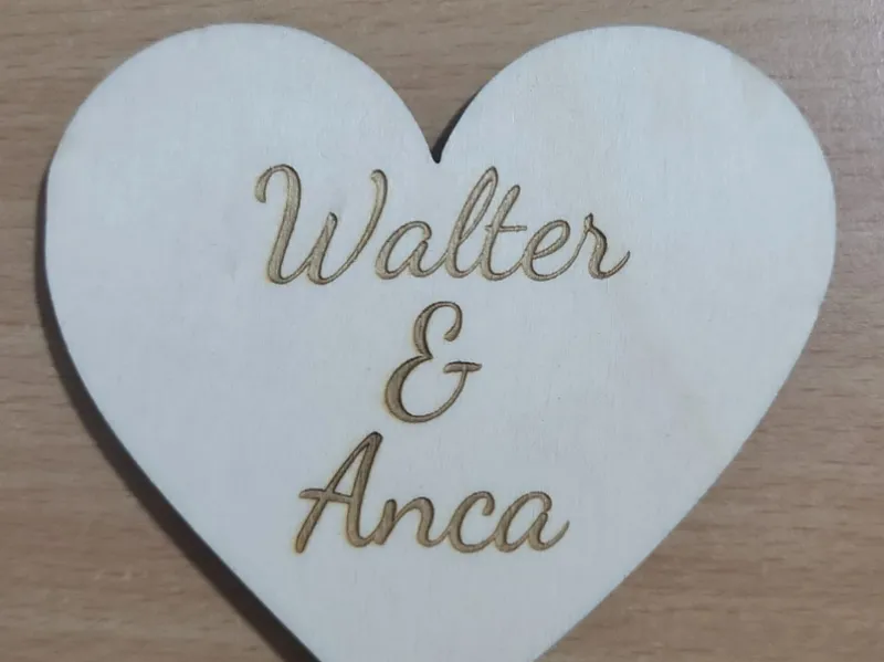 Heart cut with names