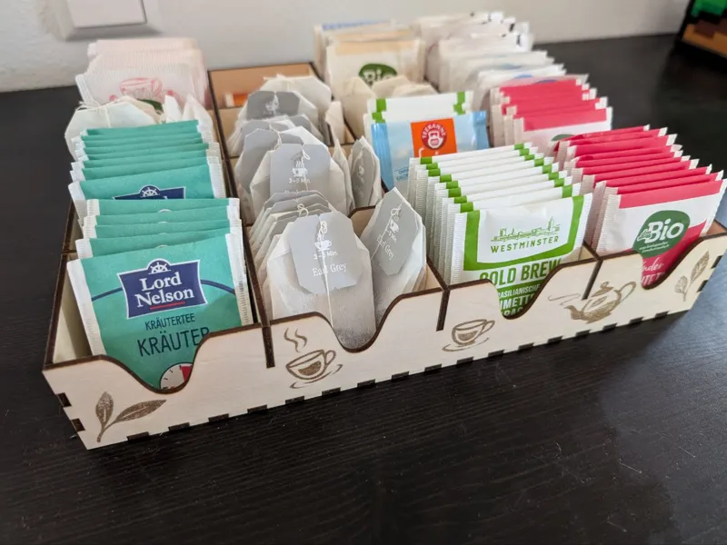 Tea organizer box