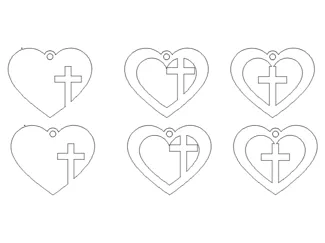 Heart Cross Earrings