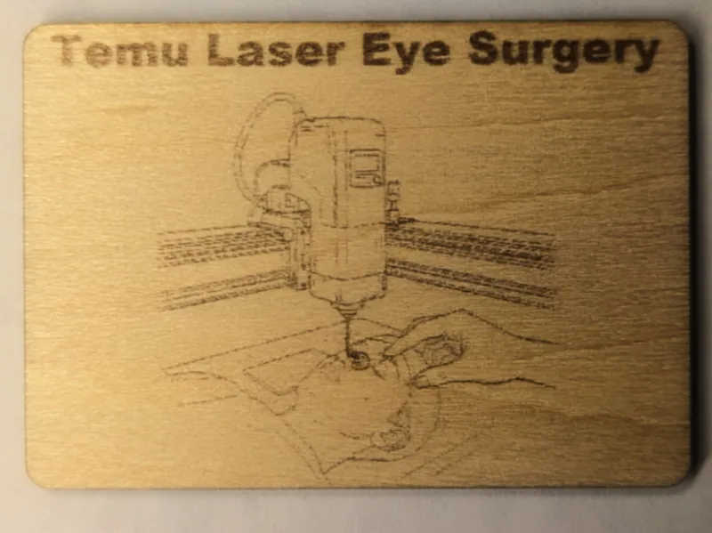 Funny Sign - Temu Laser Eye Surgery by H2D
