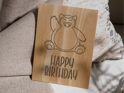 Birthday Card with Pokémon Design – Snorlax