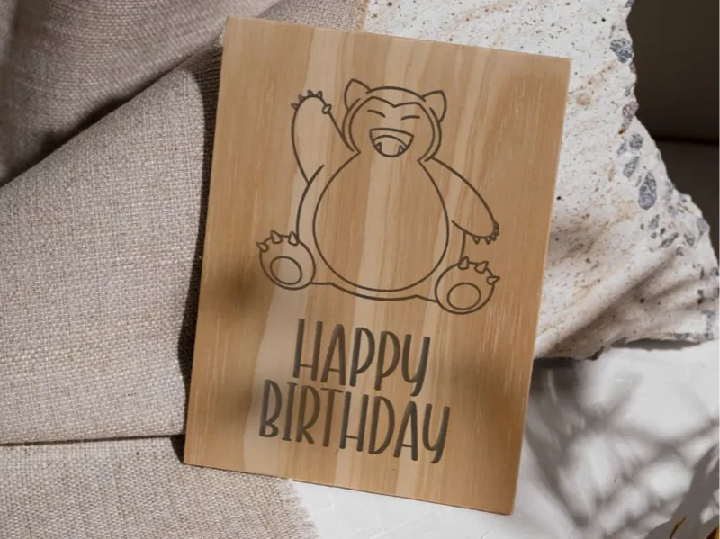 Birthday Card with Pokémon Design – Snorlax