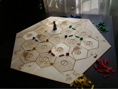 Settlers of Catan laser-cut boardgame