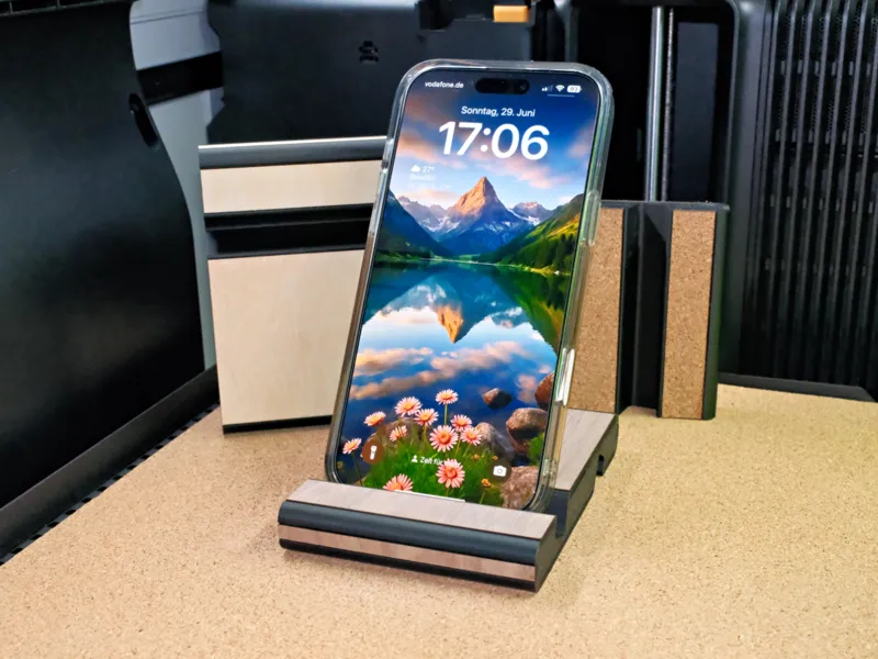 Phone Stand with Premium Wood Finish