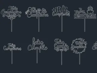 Toppers variados de Feliz cumpleaños