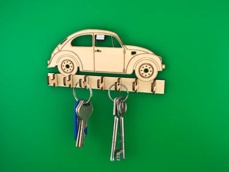 Volkswagen Beetle Key Holder – Laser Cut Design