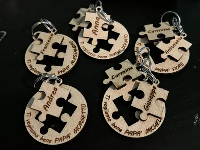 Puzzle Keychain with Names