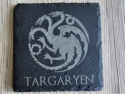 Game of Thrones Slate Coaster House Targaryen
