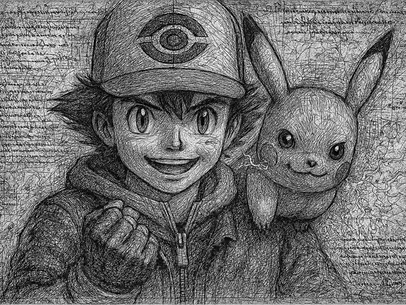 Ash & Pikachú Gravur