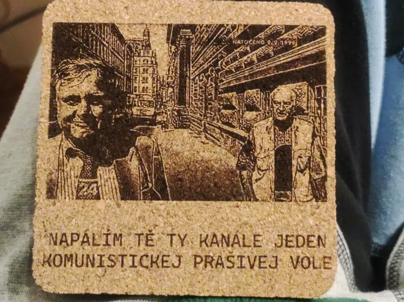 Funny cork coaster Czech communist meme