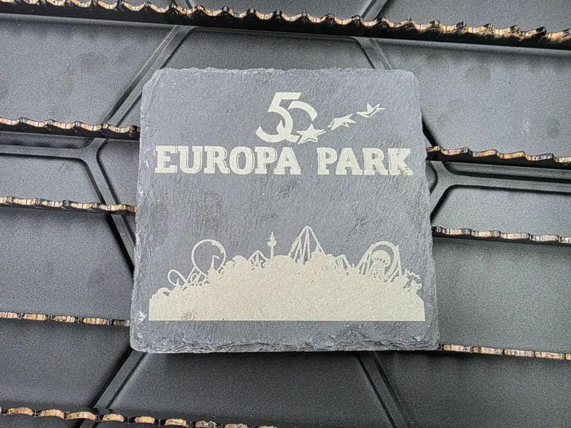 Europapark 50 Jahre Jubiläum Schiefer Untersetzer
