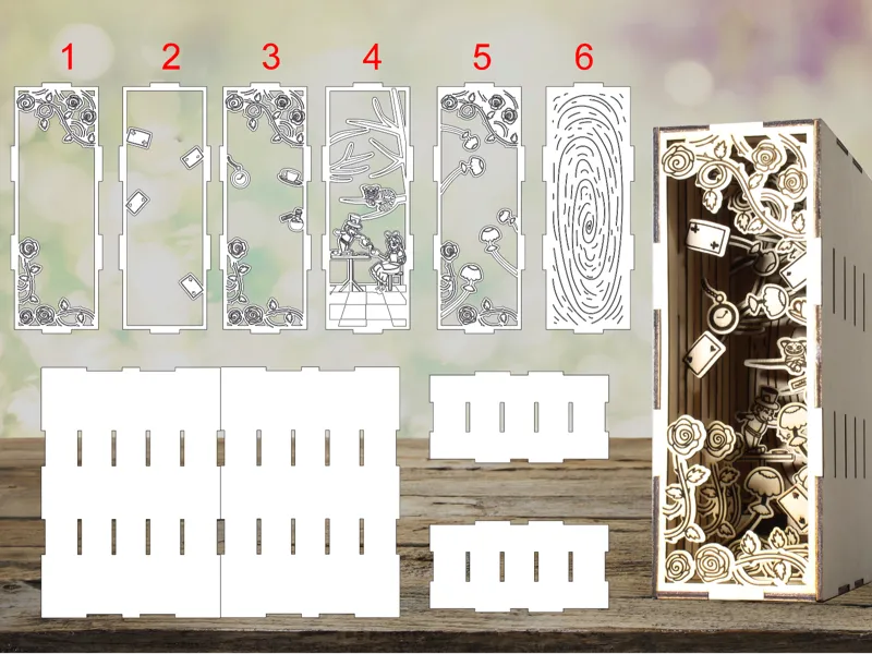 Ferma Libri 3D Alice in Wonderland – Book Nook