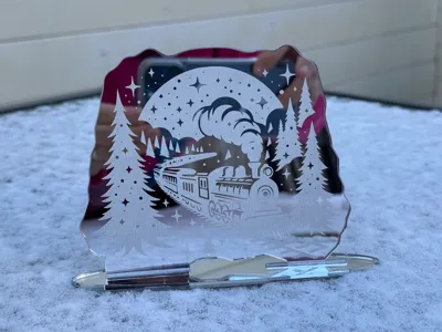 3 CENTERPIECE - POLAR EXPRESS - SNOWFLAKE -SNOWMAN