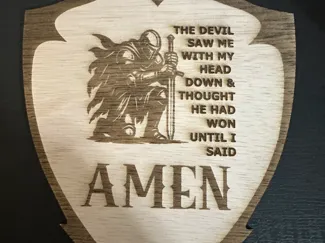 Amen Shield - Knight Praying