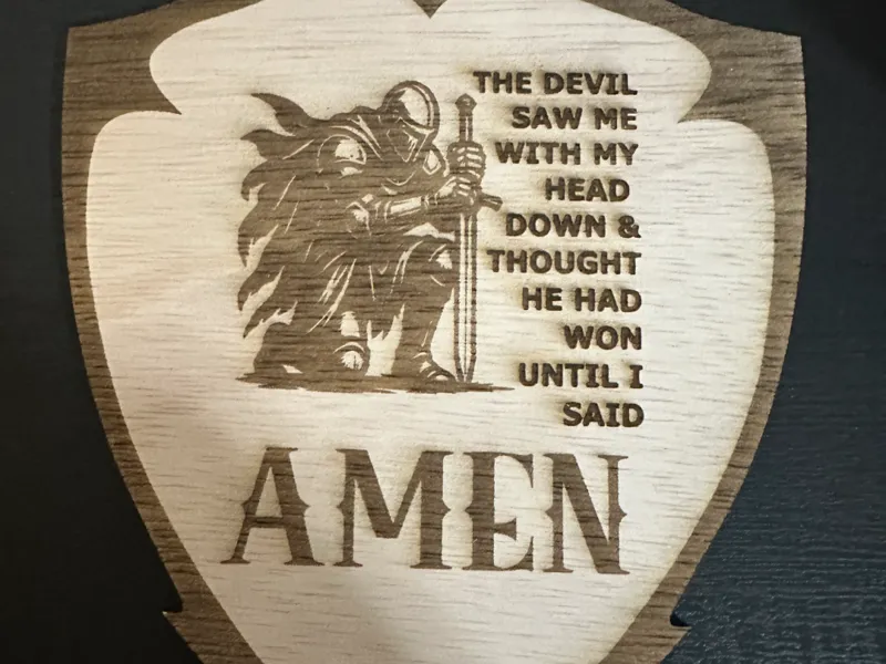 Amen Shield - Knight Praying