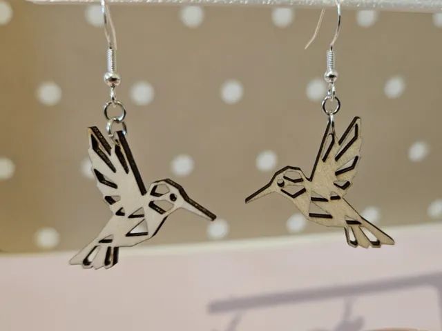Boucle d'oreille Colibri géométrique / déco murale