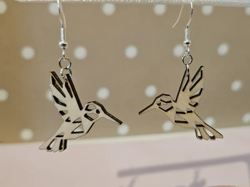 Boucle d'oreille Colibri géométrique / déco murale