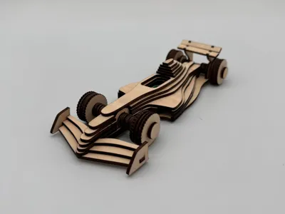 Fully Lasered Formula 1 Car, Rubber band Powered!