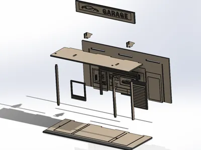 Laser-Cut Garage Model