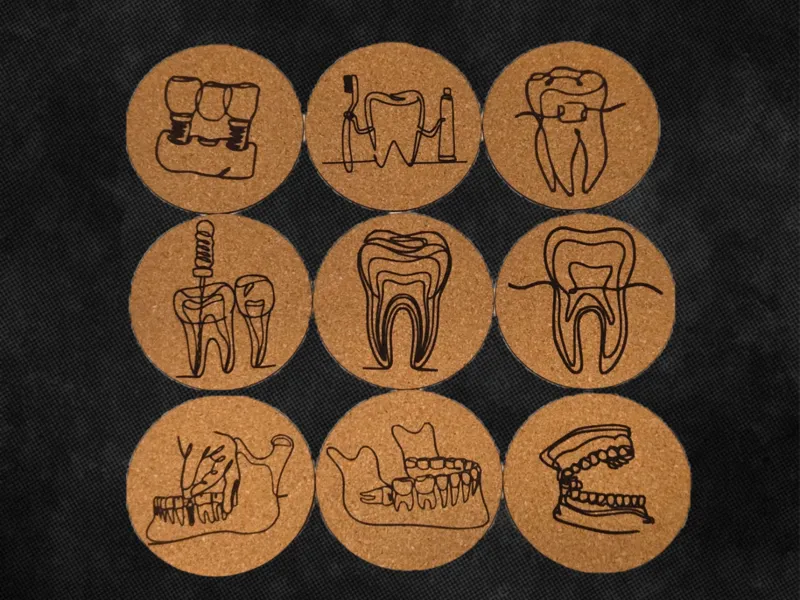 Anatomical Coaster Set - Dental