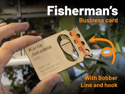Fisherman’s Business Card – Laser-Cut Fishing Kit