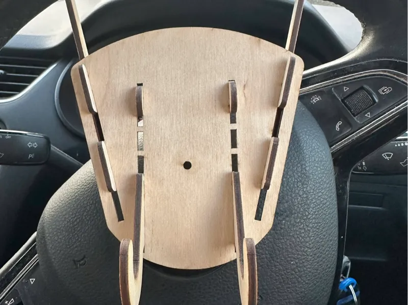 Steering Wheel Phone Stand - Lasercut Ply