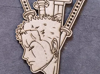 Zoro con espadas en madera