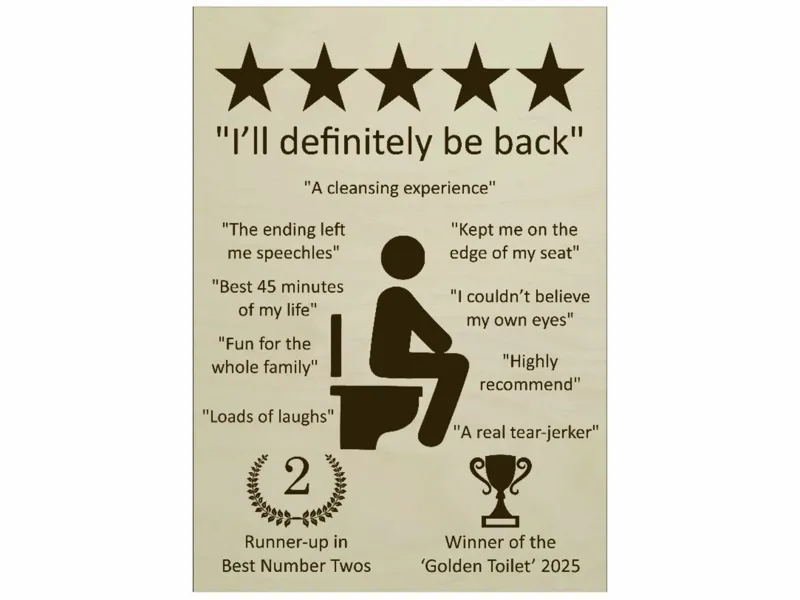 5-Star Toilet Review – Funny Sign