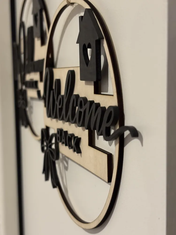 Decorative Wooden Sign – Welcome Back by Dominik MakerWorld: Download ...