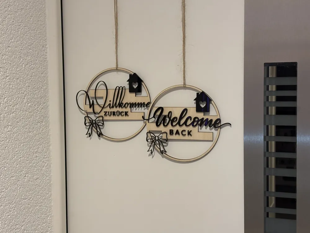 Decorative Wooden Sign – Welcome Back by Dominik MakerWorld: Download ...