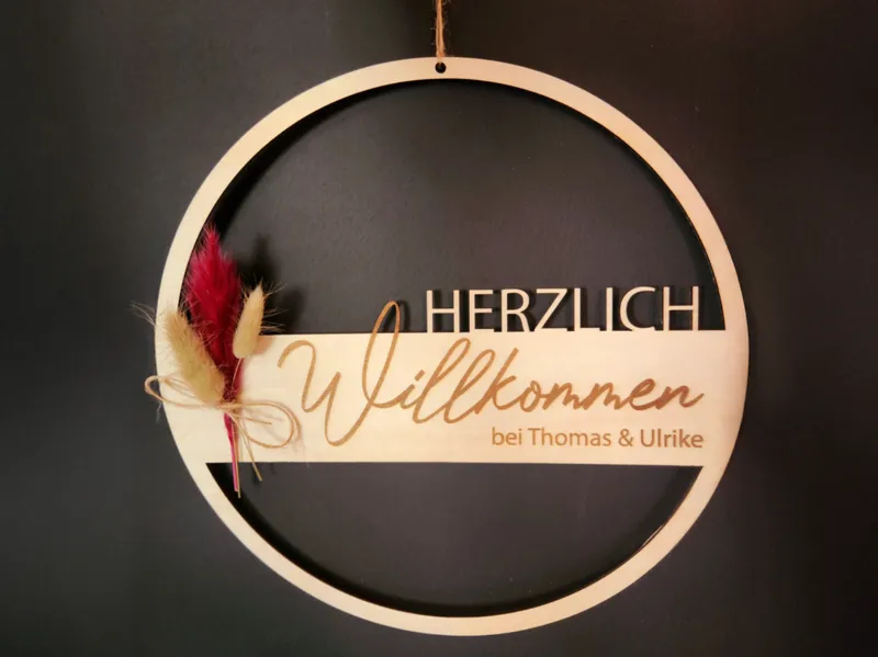 Türschild Herzlich Willkommen