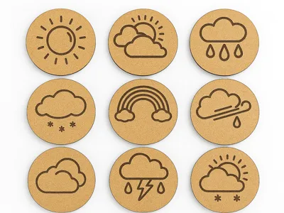 Wooden Weather Symbols