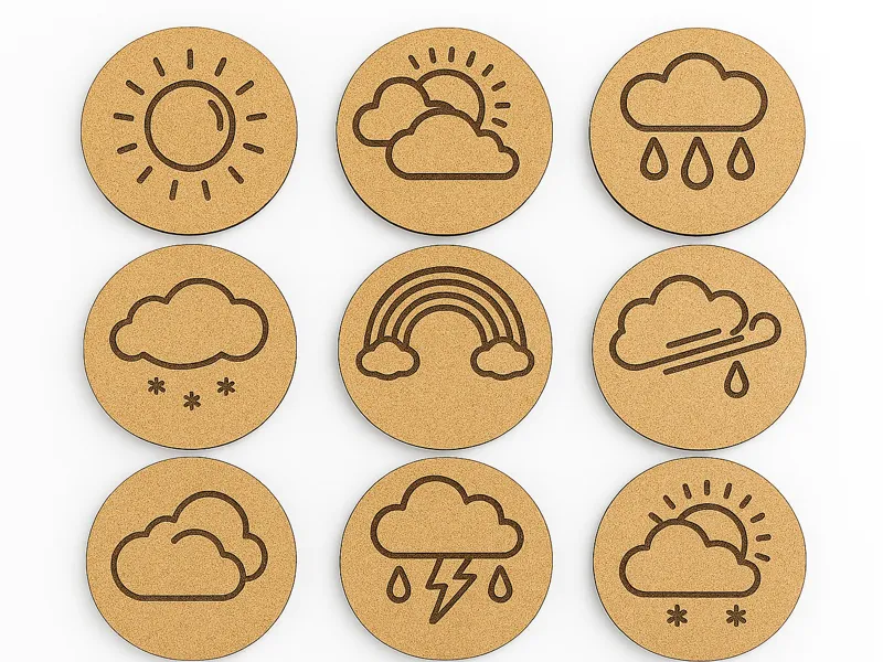 Wooden Weather Symbols