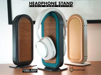 LASER FILES - Headphone Stand Hybrid Wood Edition