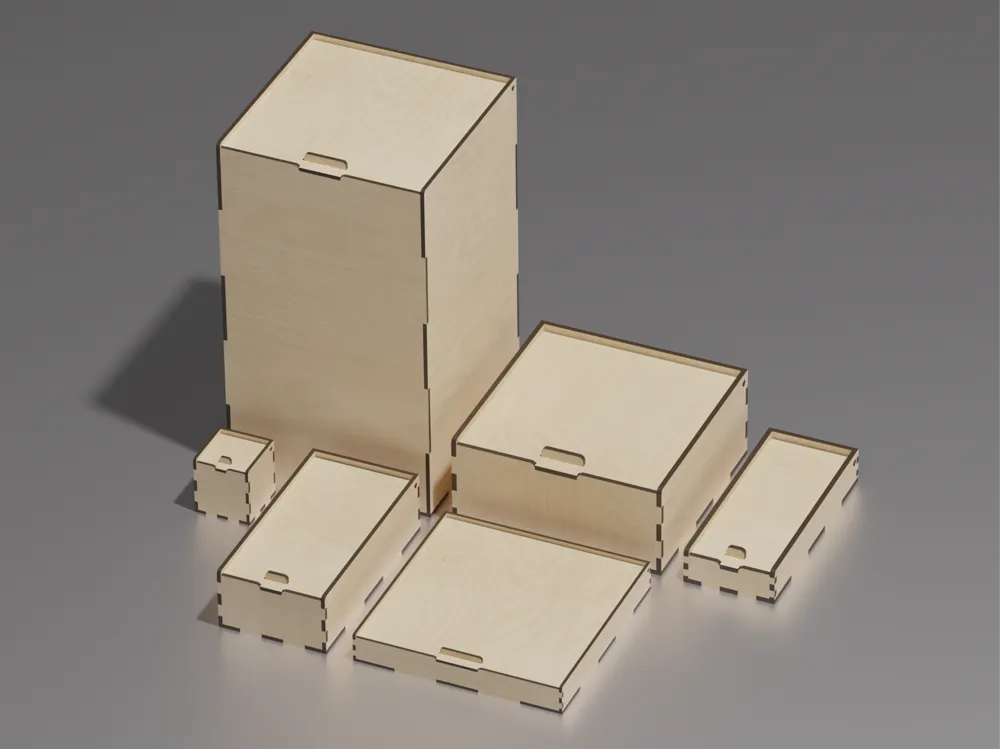 27 boxes with lid bundle for laser cutting - Free 3D Print Model ...