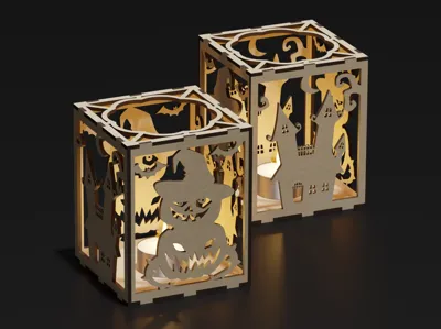 Halloween tealight holder for laser cutting