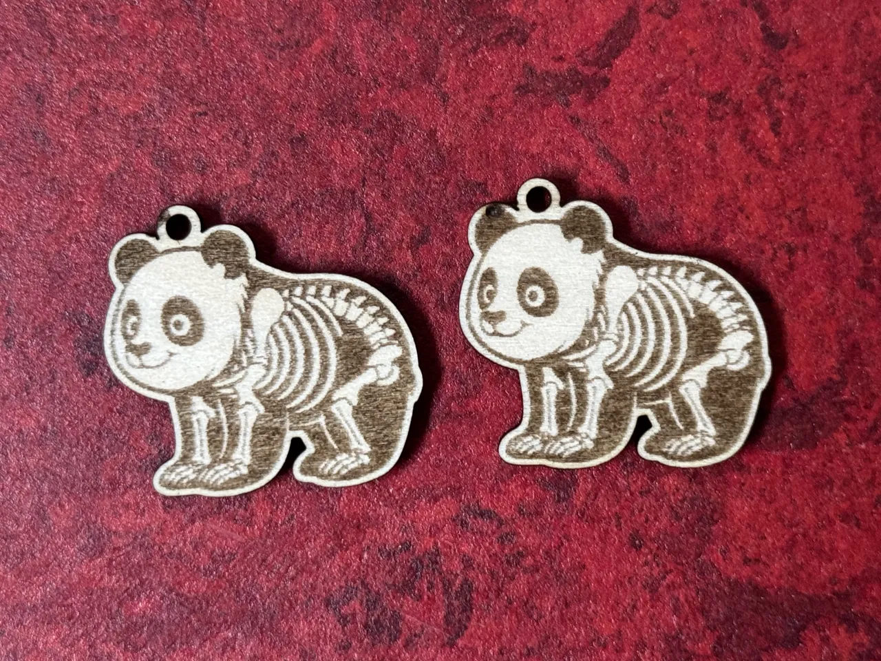 Halloween Panda Skeleton Earrings view 2