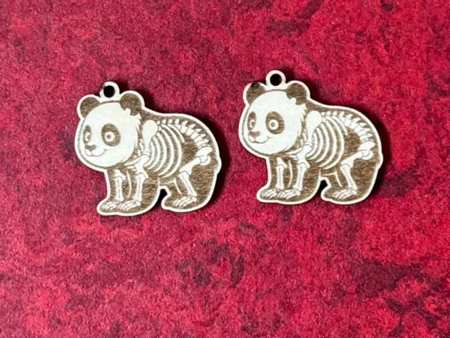 Halloween Panda Skeleton Earrings