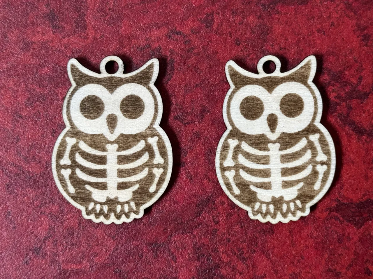 Halloween Skeleton Owl Earrings view 2