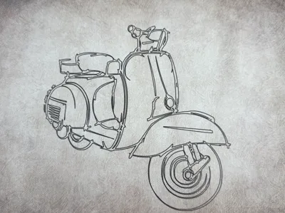 Vespa Silhouette – Vintage Drawing - Pen Module
