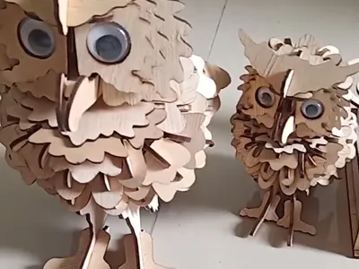 owl mother and child puzzle 3mm plywood