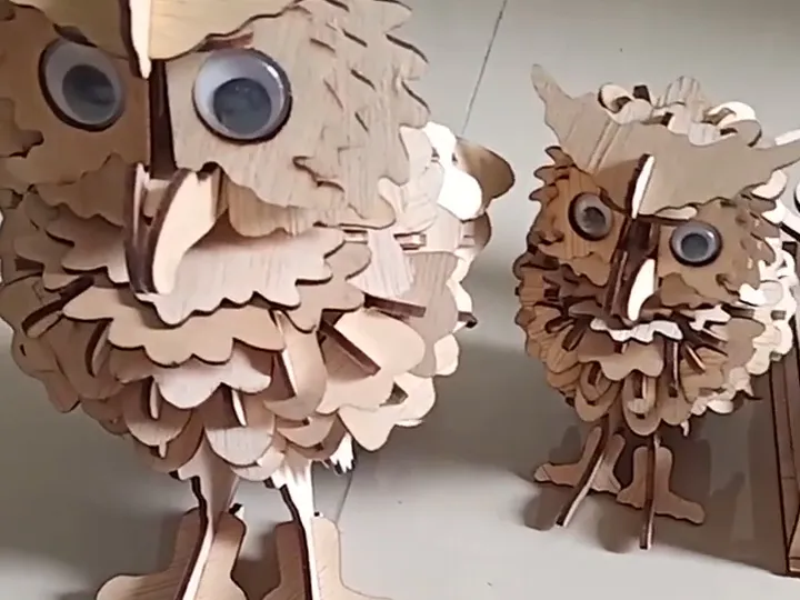 owl mother and child puzzle 3mm plywood