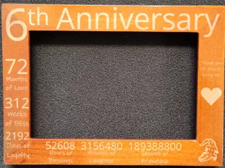 6th anniversary laser template