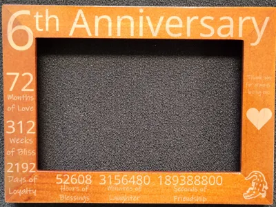 6th anniversary laser template